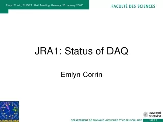 JRA1: Status of DAQ