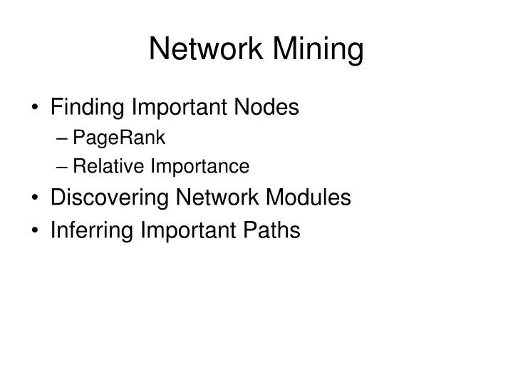 network mining
