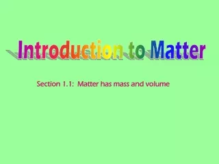 Introduction to Matter