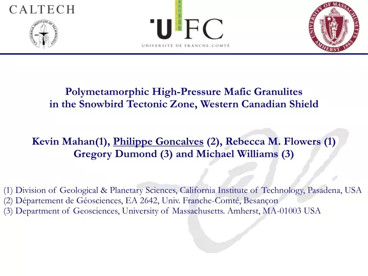 polymetamorphic high pressure mafic granulites