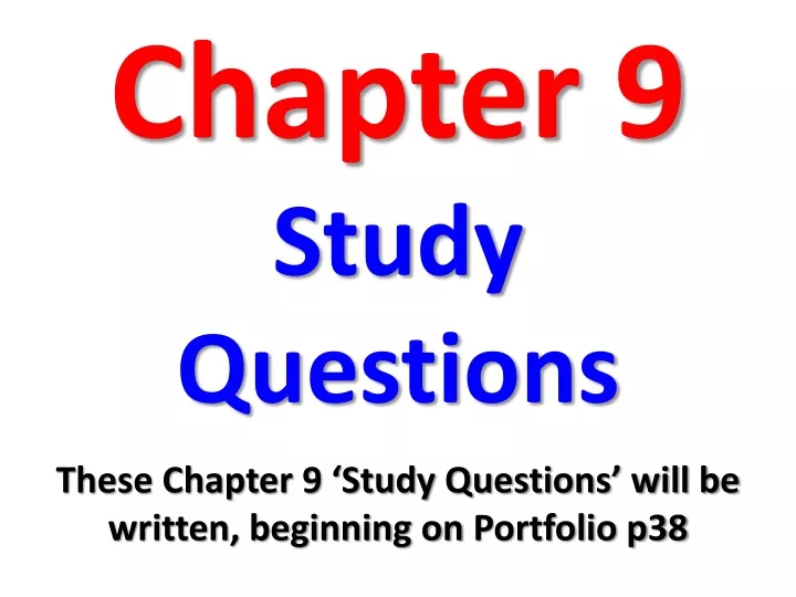 chapter 9 study questions