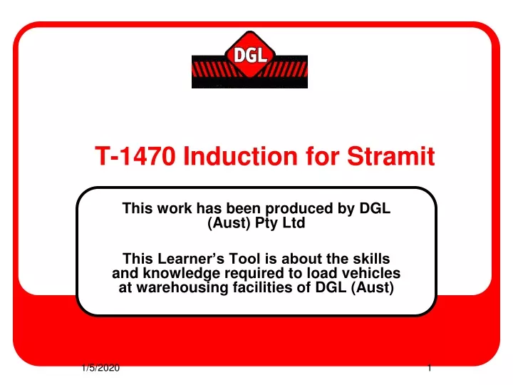 t 1470 induction for stramit