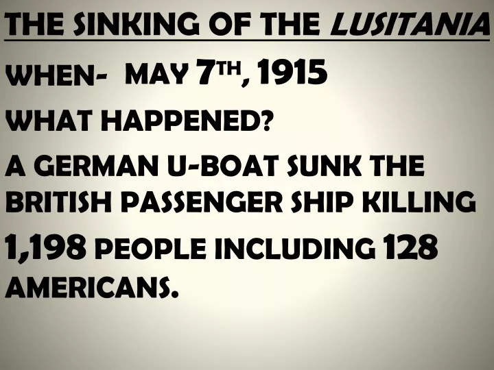 the sinking of the lusitania