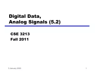 Digital Data,  Analog Signals (5.2)