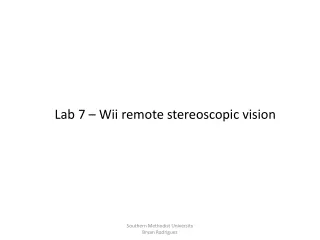 Lab 7 – Wii remote stereoscopic vision