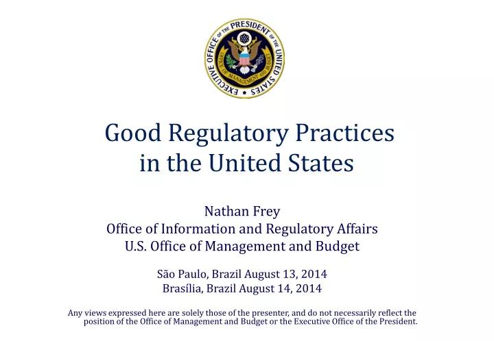 good regulatory practices in the united states