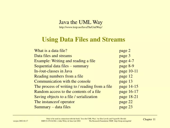 using data files and streams