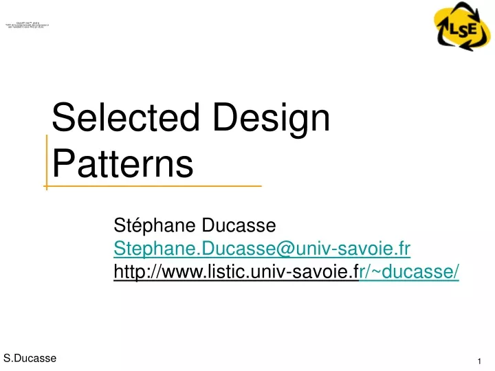 selected design patterns