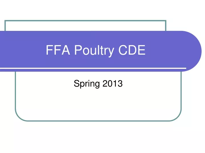 ffa poultry cde