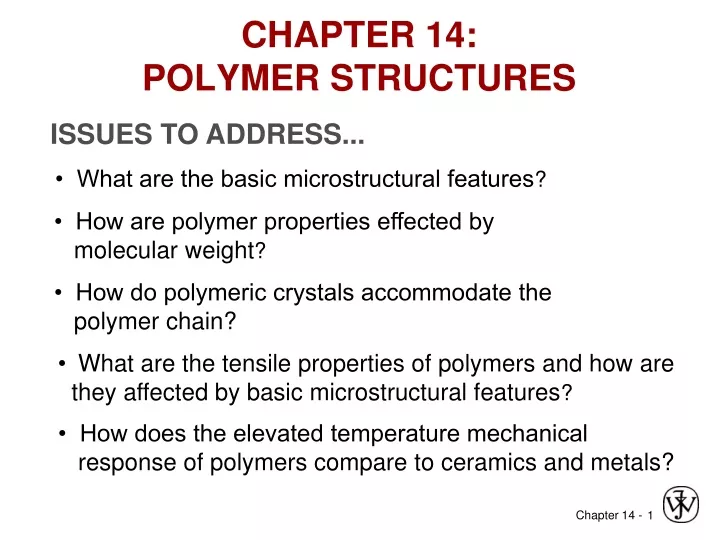 chapter 14 polymer structures