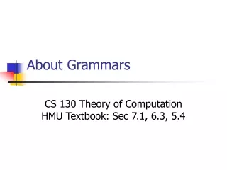 About Grammars