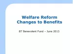 Welfare Reform Changes to Benefits