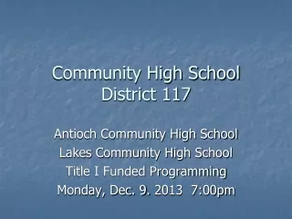 Community High School District 117