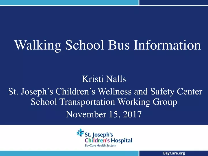 walking school bus information