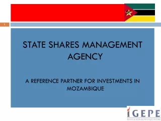 STATE SHARES MANAGEMENT AGENCY A REFERENCE PARTNER FOR INVESTMENTS IN MOZAMBIQUE