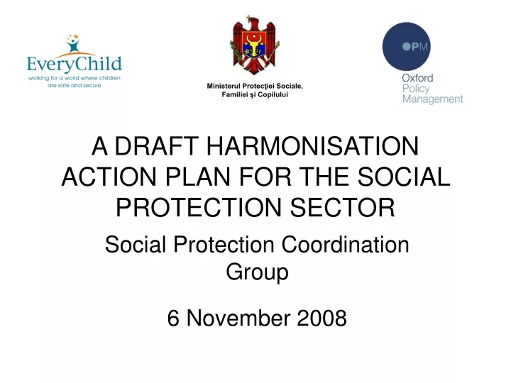 a draft harmonisation action plan for the social protection sector