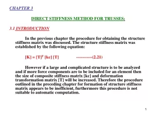 CHAPTER 3 DIRECT STIFFNESS METHOD FOR TRUSSES : 3.1  INTRODUCTION