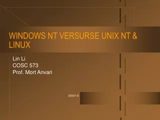 WINDOWS NT VERSURSE UNIX NT &amp; LINUX