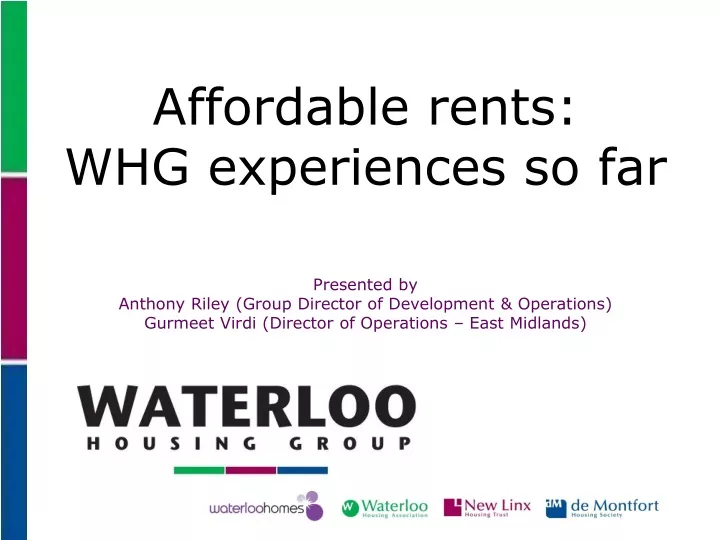 affordable rents whg experiences so far presented