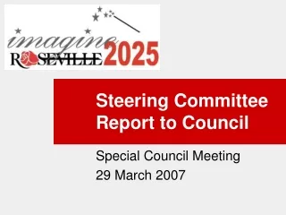 Steering Committee Report to Council