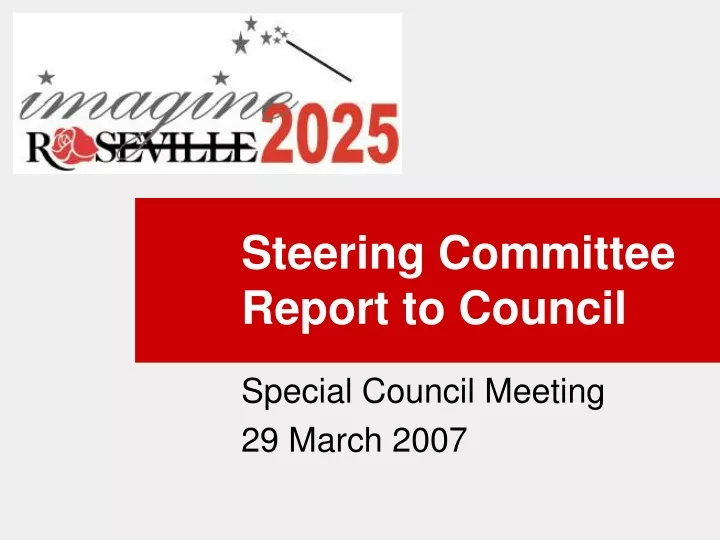 steering committee report to council
