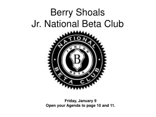 Berry Shoals  Jr. National Beta Club