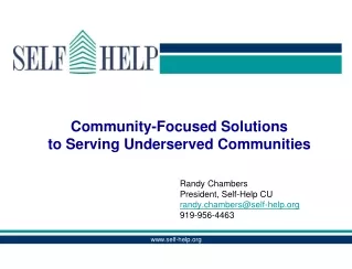 Community-Focused Solutions  to Serving Underserved Communities