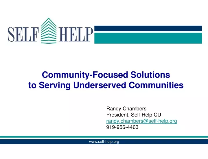 Ppt Community Focused Solutions To Serving Underserved Communities