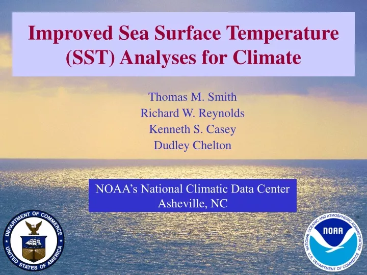 improved sea surface temperature sst analyses for climate