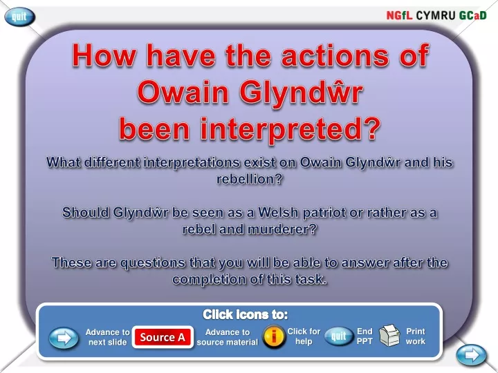 how have the actions of owain glynd r been
