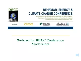 Webcast for BECC Conference Moderators