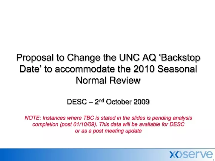 proposal to change the unc aq backstop date