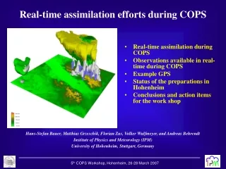 Real-time assimilation efforts during COPS