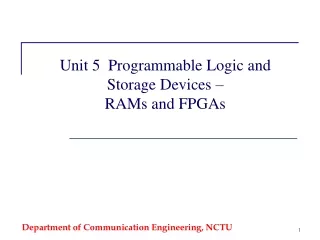 Unit 5  Programmable Logic and Storage Devices – RAMs and FPGAs