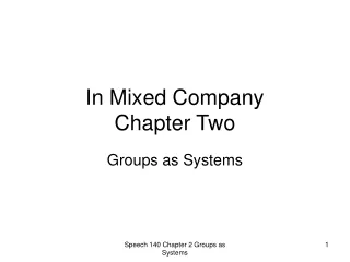 In Mixed Company  Chapter Two