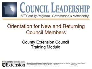 Orientation for New and Returning Council Members