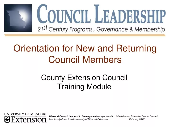 orientation for new and returning council members