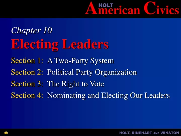 chapter 10 electing leaders