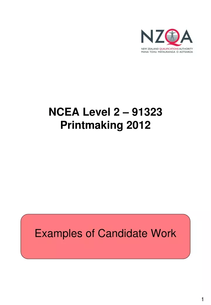 ncea level 2 91323 printmaking 2012