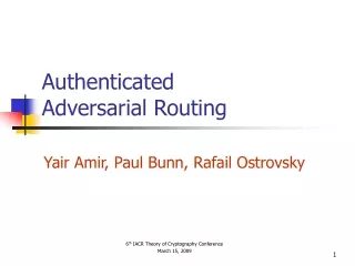 Authenticated  Adversarial Routing