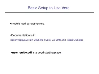 Basic Setup to Use Vera