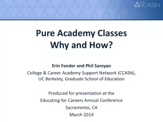 Pure Academy Classes  Why and How?