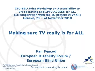 Dan Pescod European Disability Forum /  European Blind Union