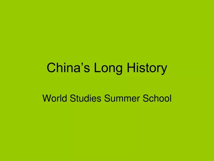 china s long history