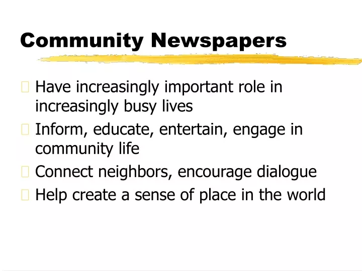 community newspapers