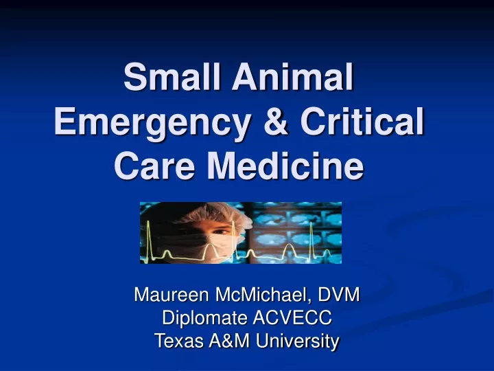 small animal emergency critical care medicine
