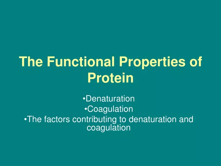 the functional properties of protein