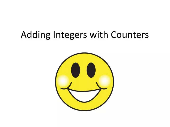 adding integers with counters