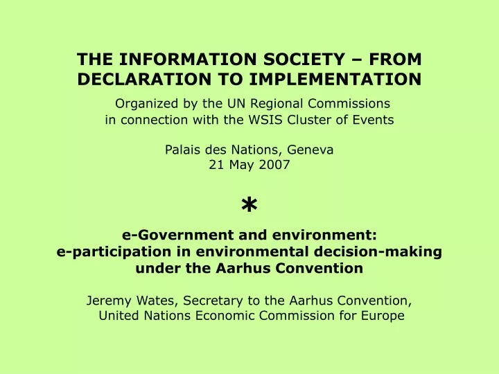 the information society from declaration