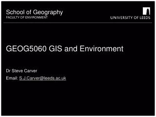 GEOG5060 GIS and Environment
